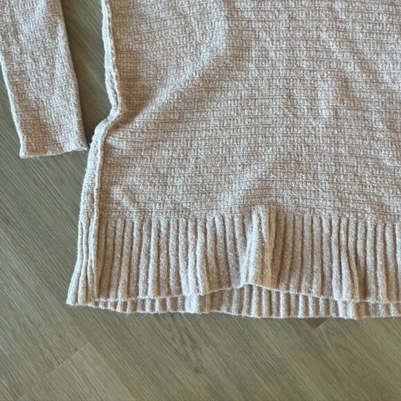 ** FREE PEOPLE PINK HEART IT TUNIC TIE SIDE SWEATER XS oversized vneck - Picture 3 of 11